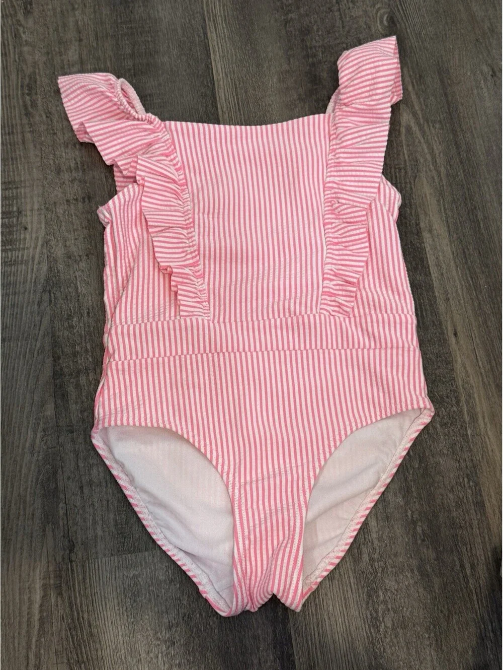 H&M Bathing Swimming Suit 4-6Y Girls Pink Stripe New Sear Sucker